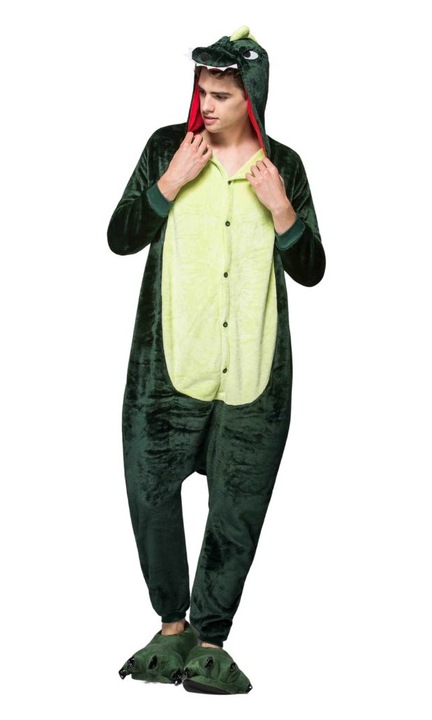 Kigurumi Onesie, Dinoszaurusz, Zöld/Bézs