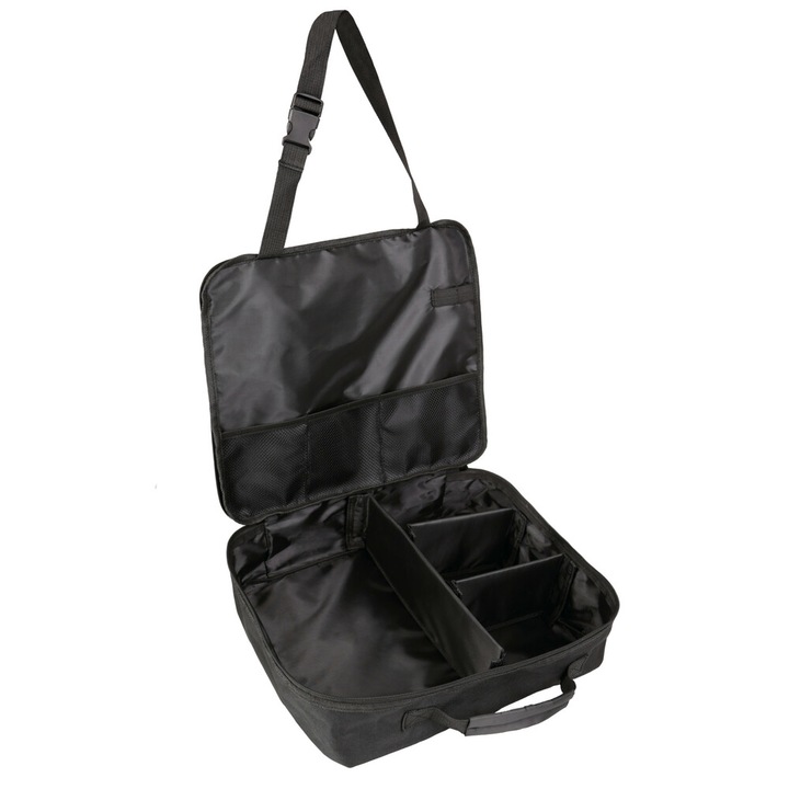 Organizator scaun auto 2in1, Lampa, Portabil, 31x36x10cm, Negru