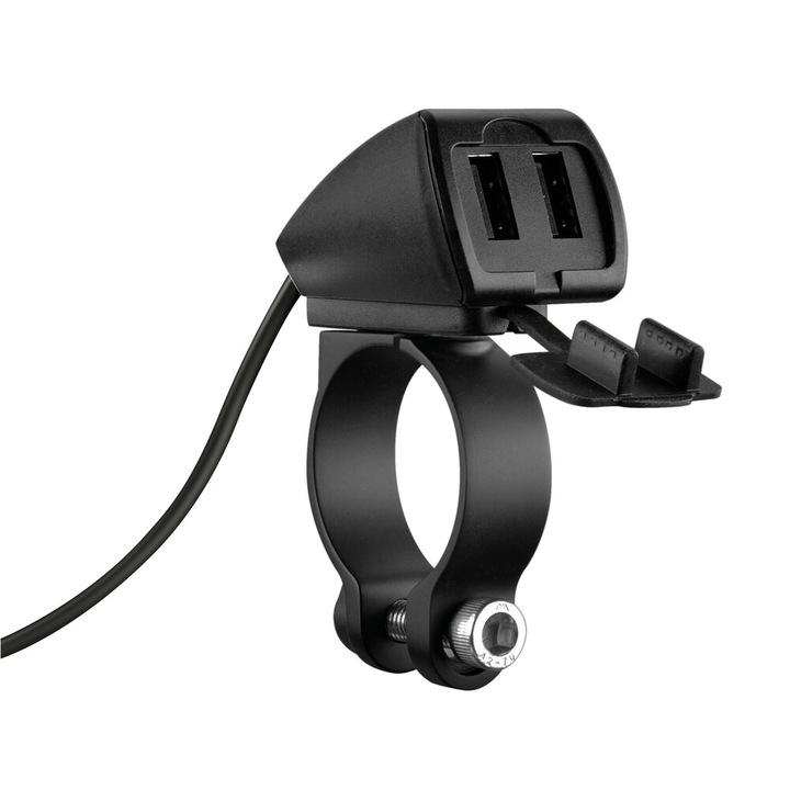 Incarcator auto Trek 12/24V Optiline, 2 porturi USB Type A, 30W, 5400mA, cablu 150 cm, protectie IP66