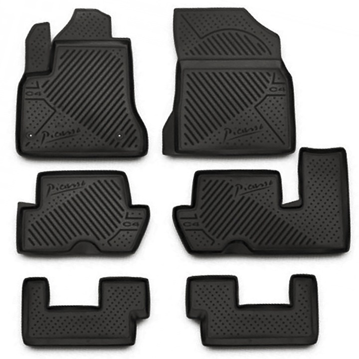 Set 6 covorase auto NOVLINE pentru CITROEN C4 GRAND PICASSO 5D 2006-2013, TPE, negru