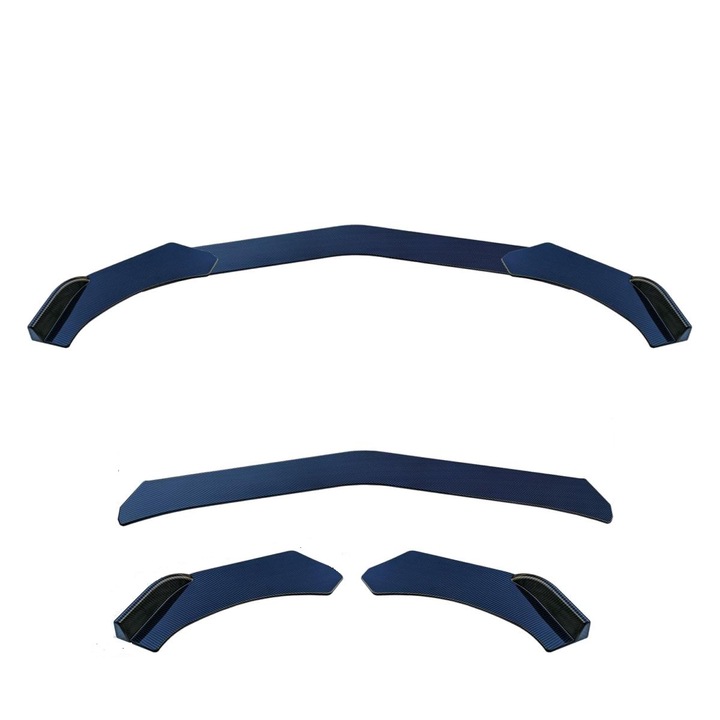 Spoiler decorativ pentru bara de protectie Simoni Racing Lip Splitter, aspect carbon, negru, set 3 buc