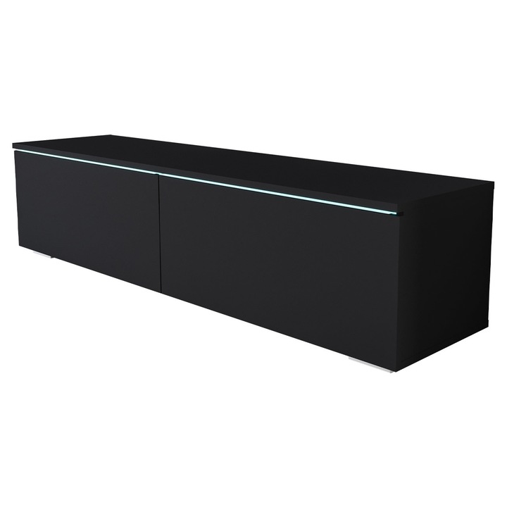 Comoda TV Dlone 140 cu Iluminat, MIRJAN24, negru grafit, 140x30x33 cm