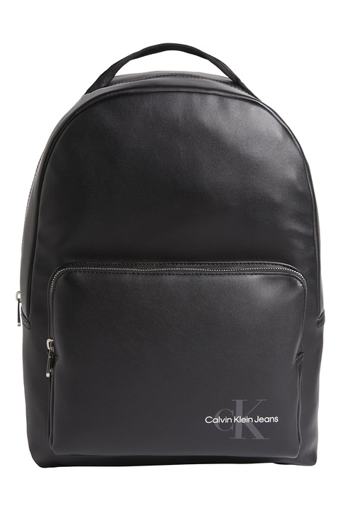 CALVIN KLEIN JEANS, Rucsac de piele ecologica cu buzunar frontal, Negru