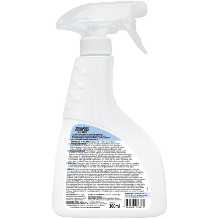 Spray impotriva plosnite pat si acarieni, Aroxol, 300 ML