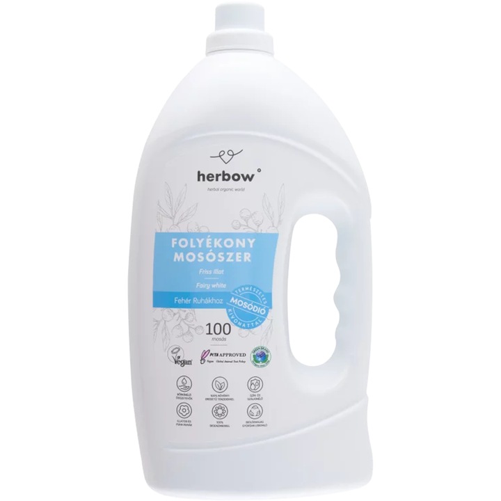 Herbow Fairy White folyékony mosószer fehér ruhákhoz 100 mosáshoz (3 liter)