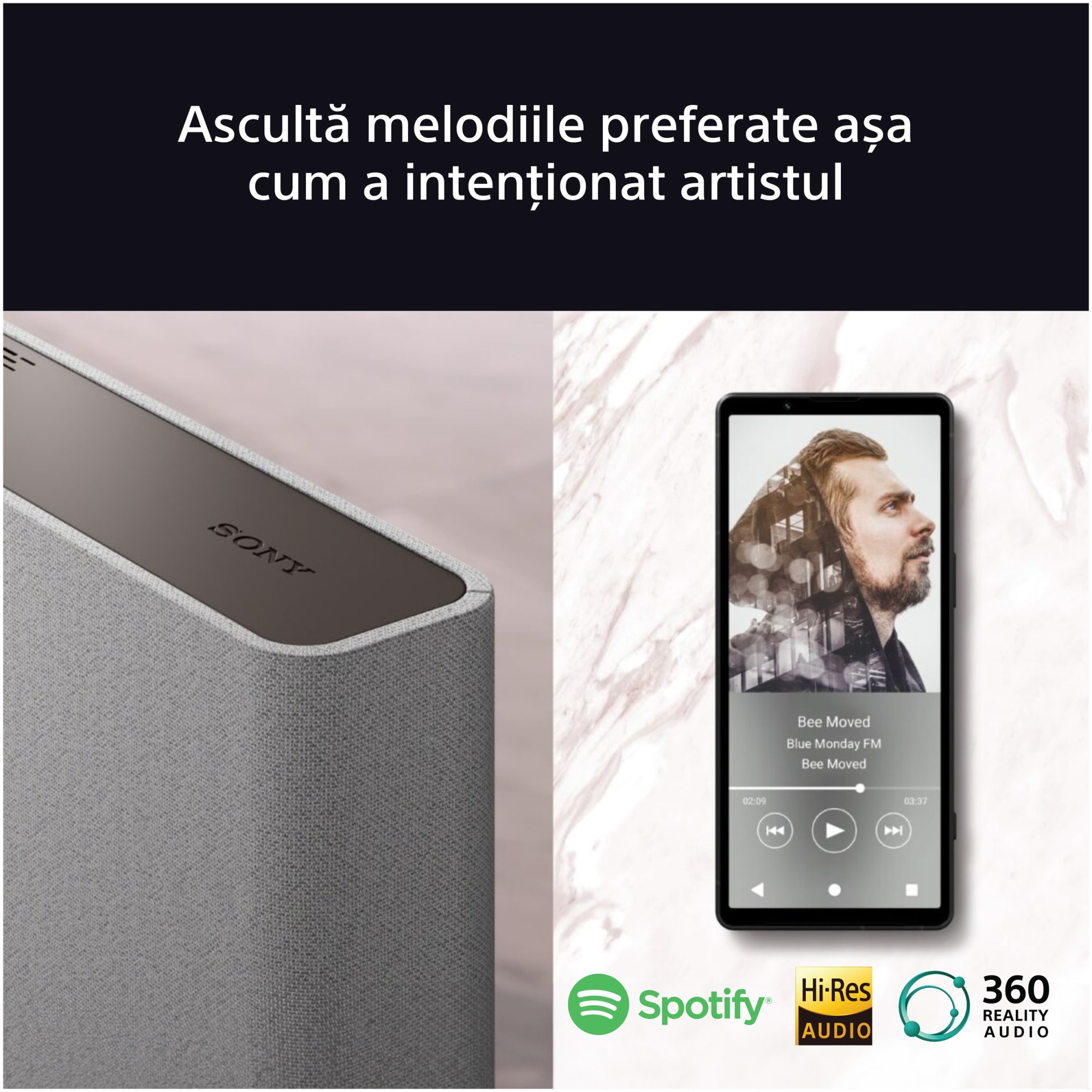 Sistem Home Theatre Sony BRAVIA Theatre Quad HT-A9M2, 4.0.4ch, 504W, Wi-Fi, Bluetooth, 360 Spatial Sound Mapping, Dolby Atmos, Gri