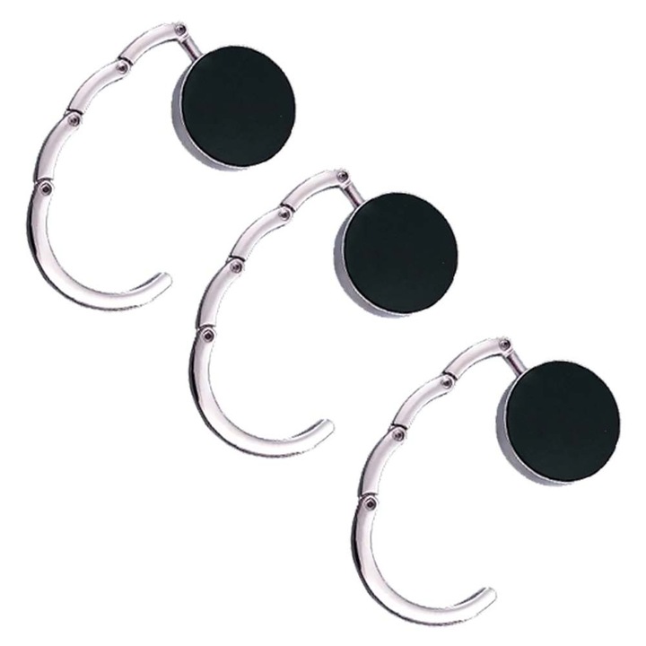 Set 3 bucati carlig pentru geanta Argintiu de mana, metal, masa, 8 cm, Dalimag