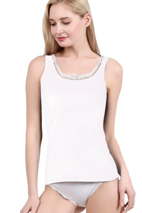 Női pamut felső, M, fehér