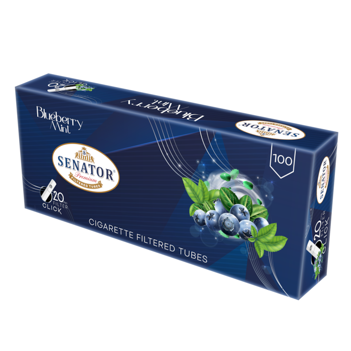 Tuburi tigari Senator - Click Capsule 20 mm filter Blueberry Mint -100