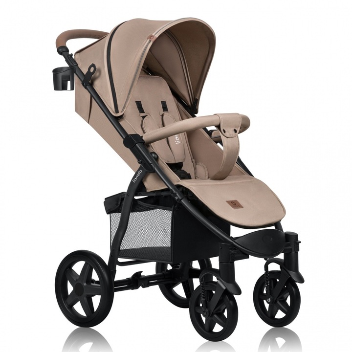 Детска количка Lionelo Annet Plus, регулируема, многофункционална, бежова тегло 0-22 кг