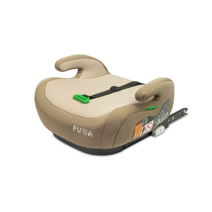 Inaltator auto, Caretero, Puma, i-Size, Instalare cu baza Isofix, Cotiere ergonomice, 125-150 cm, Conform cu ECE R129/09, Bej