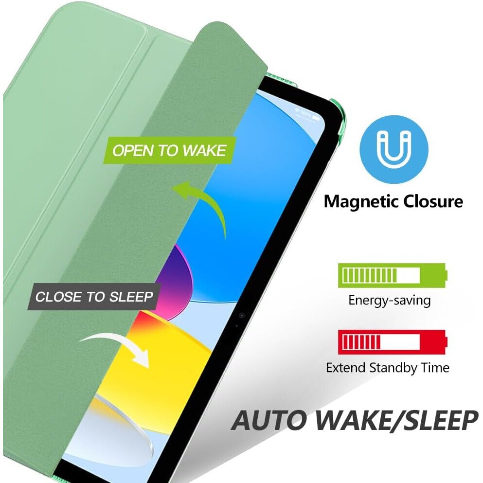 Husa protectie tip flip pentru iPad Mini 6/7, Model Carte, Verde Fistic