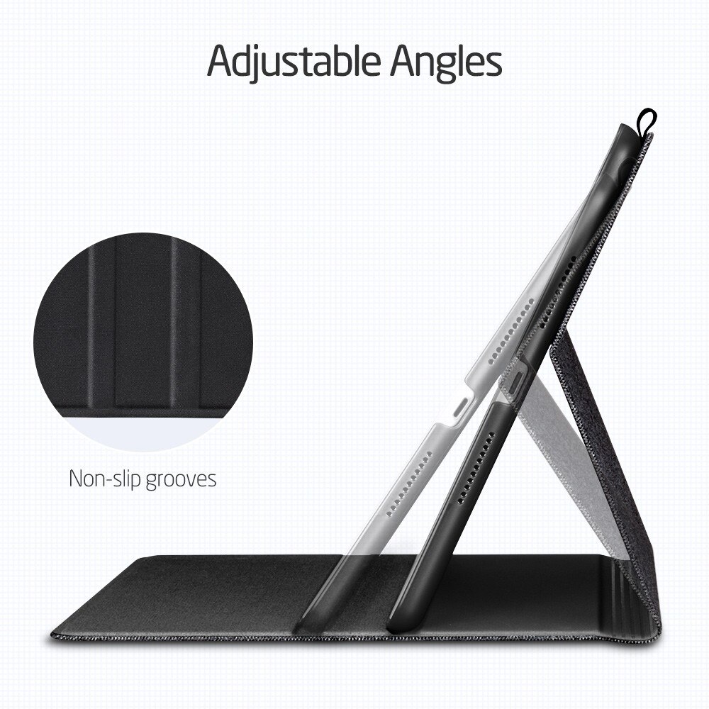 Husa pentru iPad Mini 2019, neagra, policarbonat si piele ecologica, cu suport, seria Simplicity, ESR