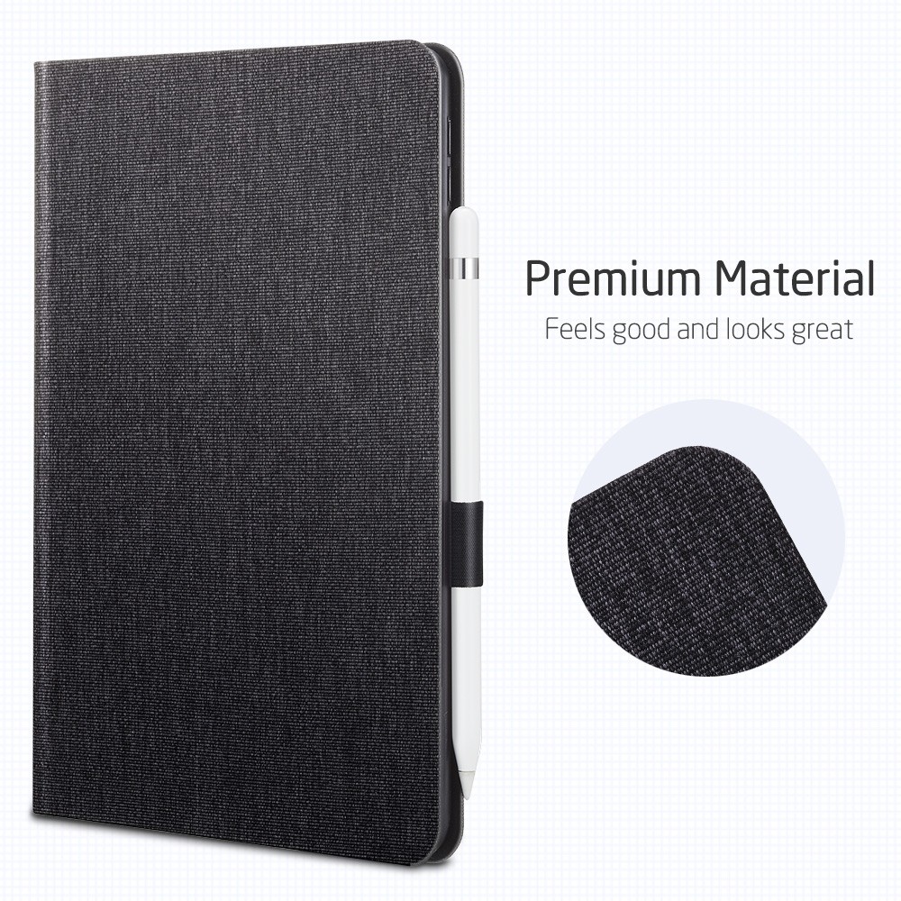 Husa pentru iPad Mini 2019, neagra, policarbonat si piele ecologica, cu suport, seria Simplicity, ESR