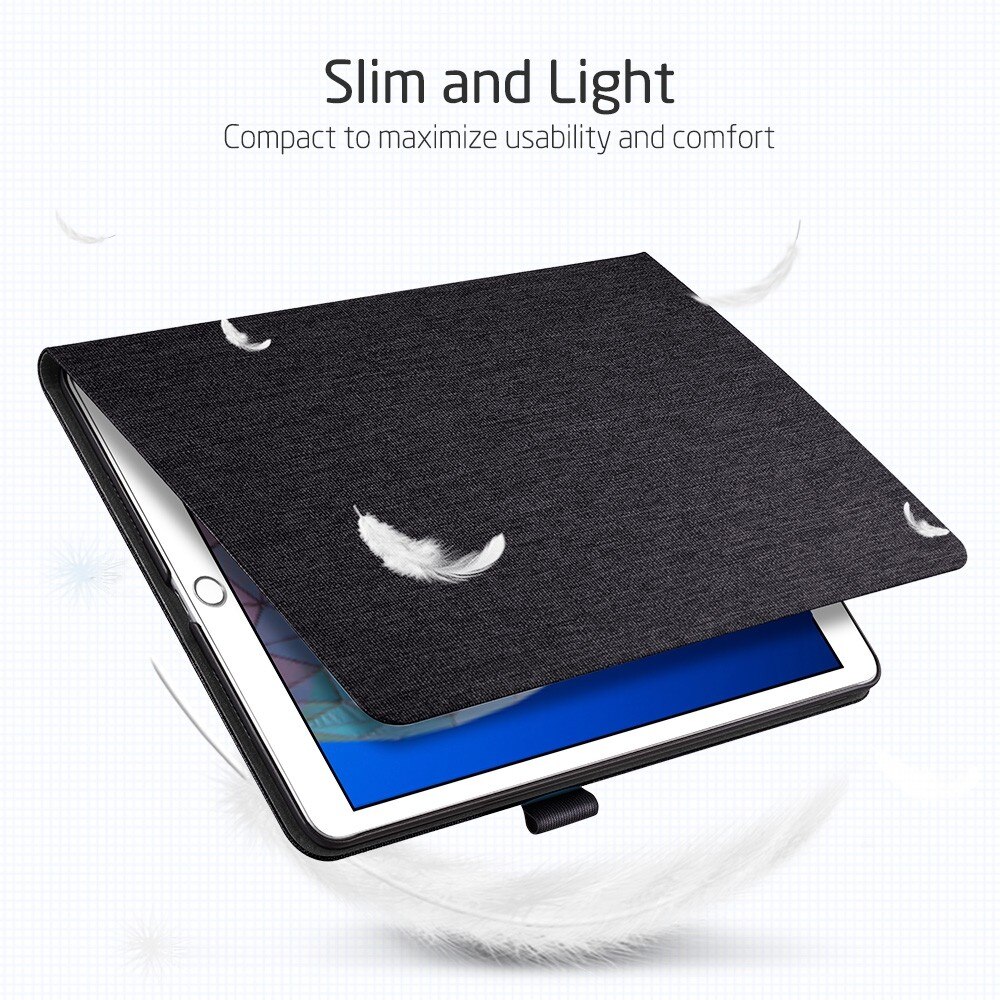 Husa pentru iPad Mini 2019, neagra, policarbonat si piele ecologica, cu suport, seria Simplicity, ESR