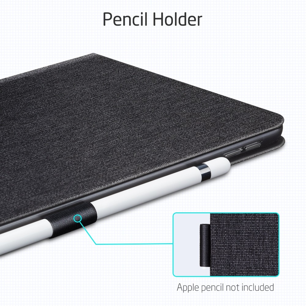 Husa pentru iPad Mini 2019, neagra, policarbonat si piele ecologica, cu suport, seria Simplicity, ESR