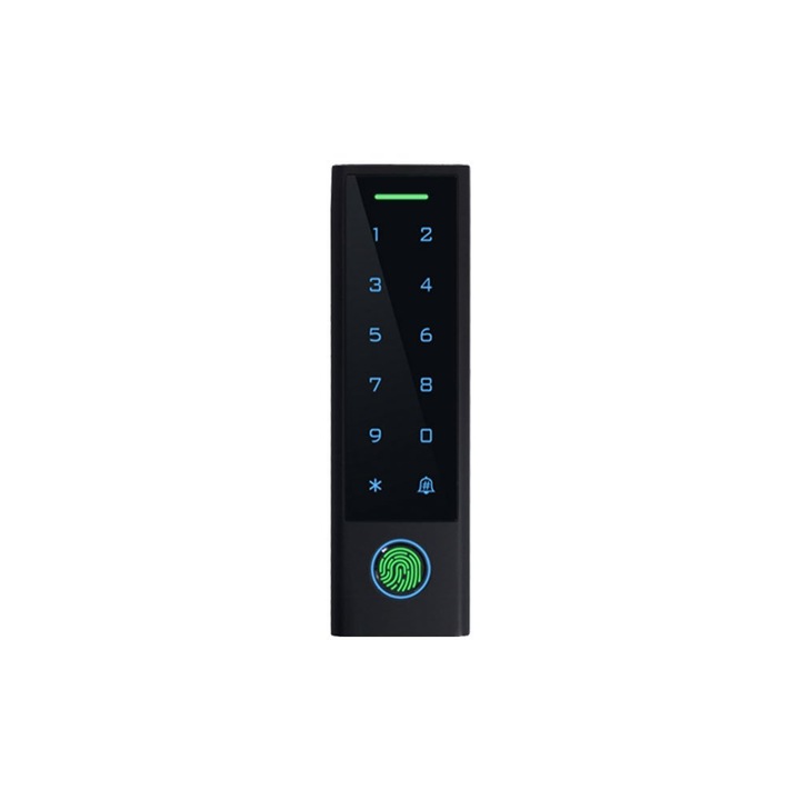 Cititor biometric standalone WiFi cu card si tastatura touchscreen Secukey CF3-WIFI, 125 kHz / 13.56 MHz, cumpatibil Tuya