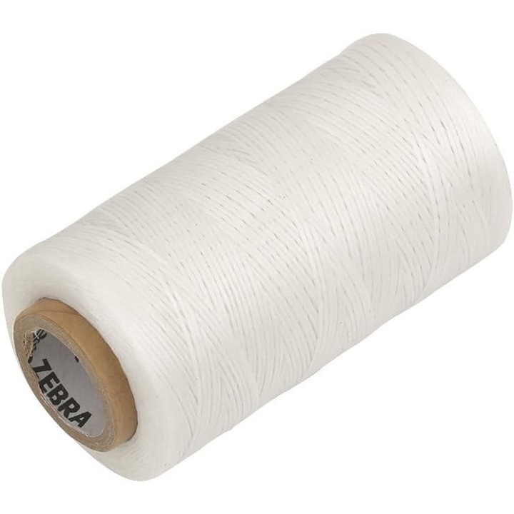 Восъчен конец, KkvoGmle, Полиестер, 0,8 mm x 260 m, Бял