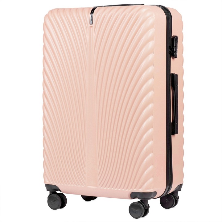 Куфар, Голям, Wings Swan, ABS, 4 колела, заключване, 75,5 см, светлорозов