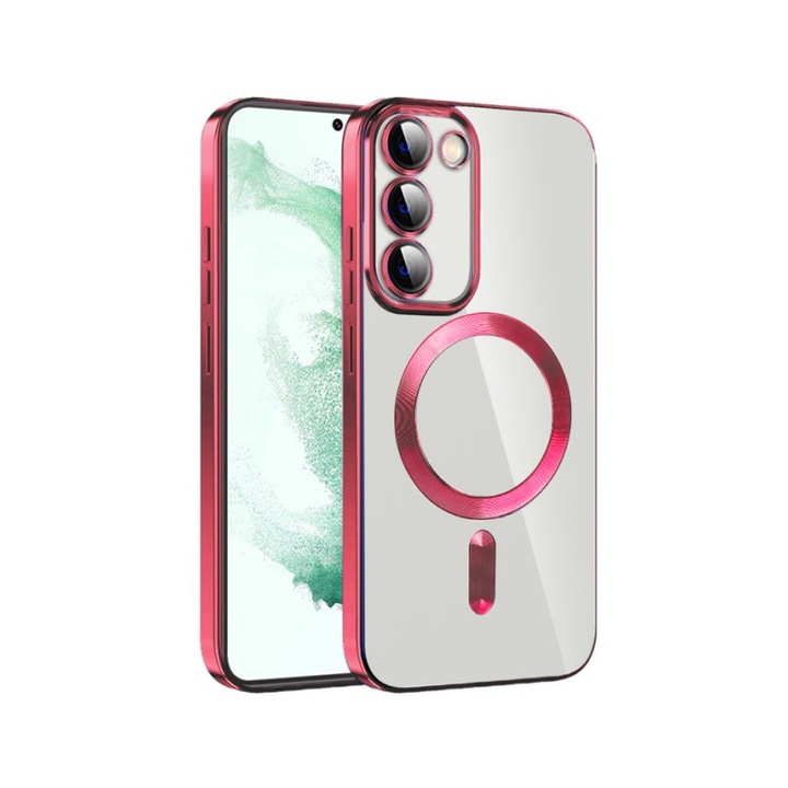 Husa Upzz Luxury Crystal MagSafe Protectie La Camere, Compatibila Cu Samsung Galaxy S23 - Red