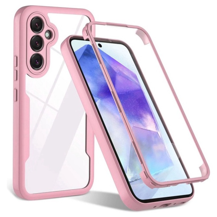 Samsung Galaxy A55 5G + Folie Techsuit ColorVerse 360 Series Pink tok