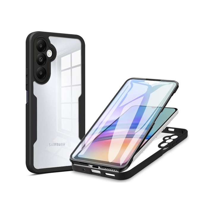 Husa Upzz TechSuit ColorVerse 360 + Screen Protector Compatibila Cu Samsung Galaxy A05s - Black