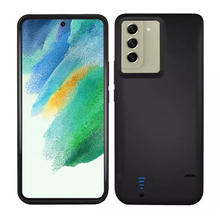 Защитен клаъф с вградена външна батерия, съвместим с Samsung Galaxy S21 FE, 5000mAh, Power Pro, черен