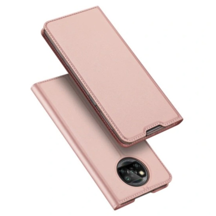 Защитен флип капак, съвместим с Xiaomi Poco X3/Poco X3 Pro, Skin Pro, екологична кожа, розов