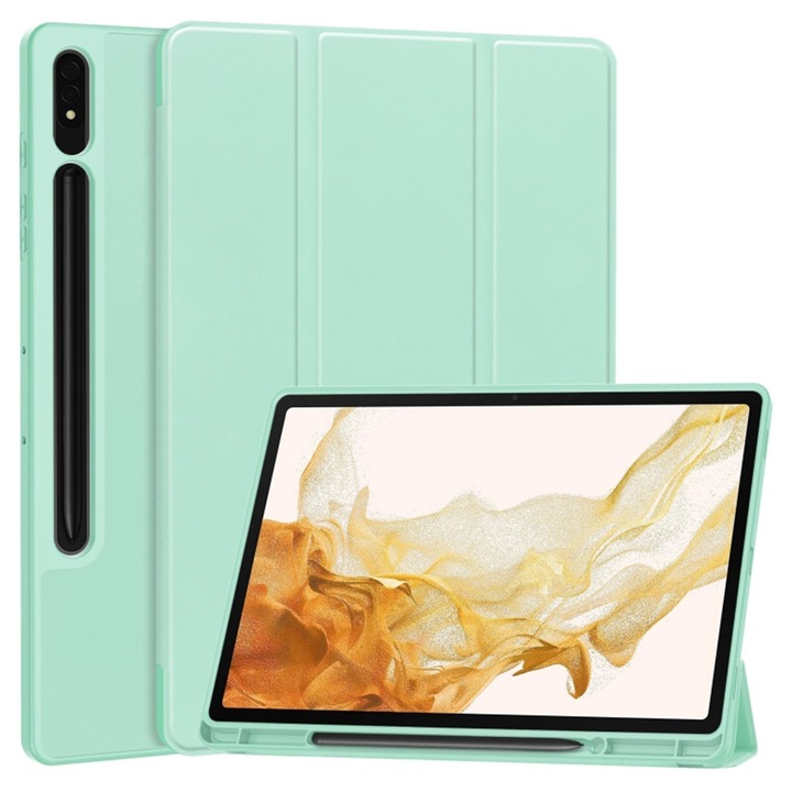 Husa pentru tableta Samsung Galaxy Tab S8 - Techsuit Flex Trifold, Verde menta