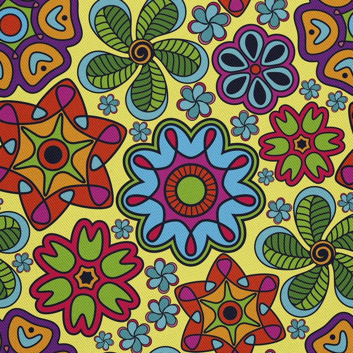 Textil anyag, indiai stílusú minta, poliészter 100%, 210g/pm, Méret: 100cm x 155cm, DX423-3