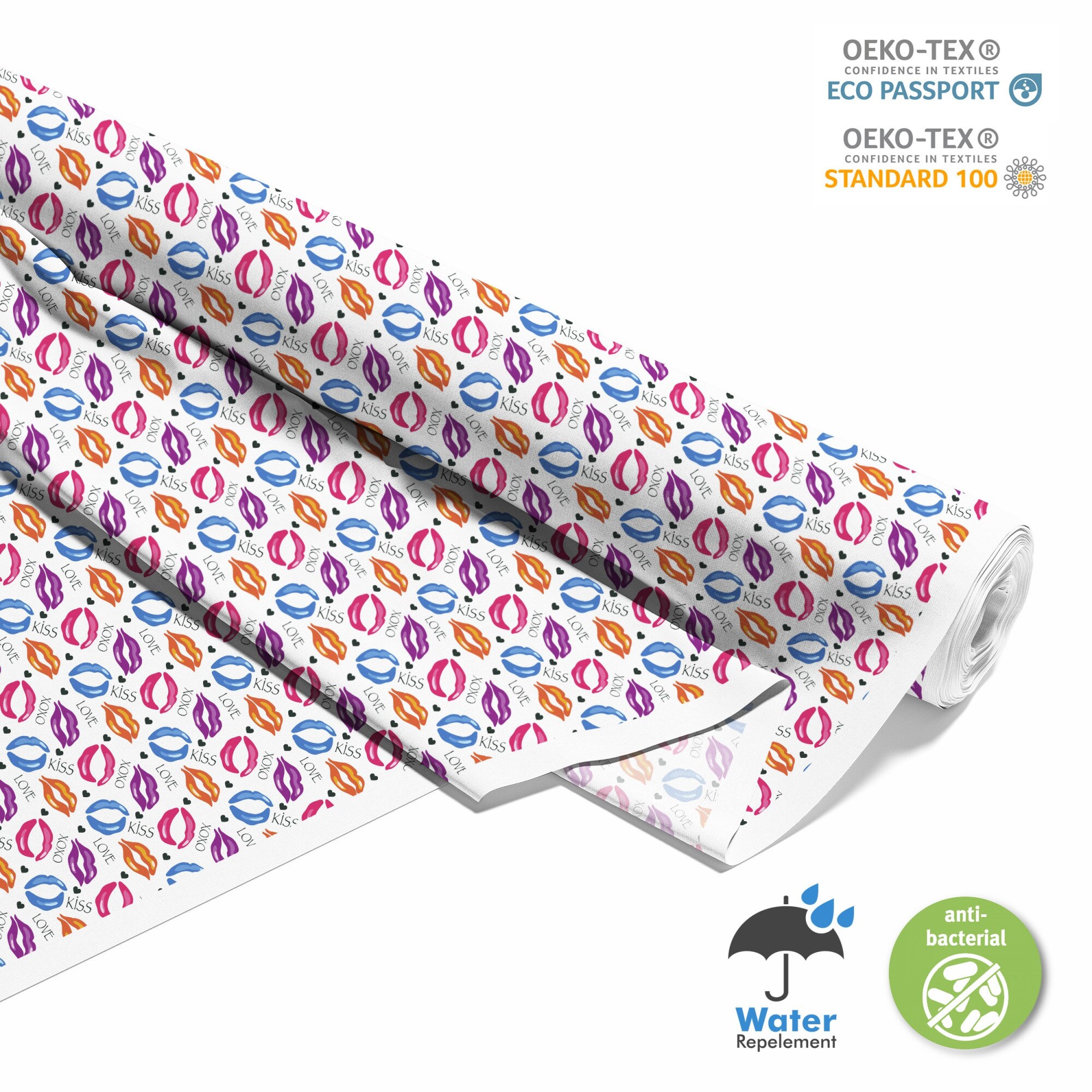 Material textil, Buze cu inscriptii, Poliester 100%, 210g/pm ...