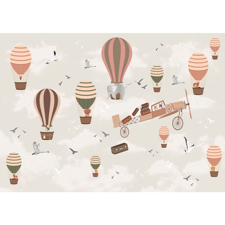 Fototapet Copii, autoadeziv, Animale Baloane, multicolor, 200x300 cm CO267