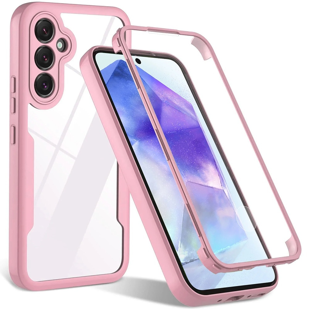 Husa pentru Samsung Galaxy A35 5G DaDen® ColorVerse 360, Antisoc, Protectie completa spate-ecran, Roz