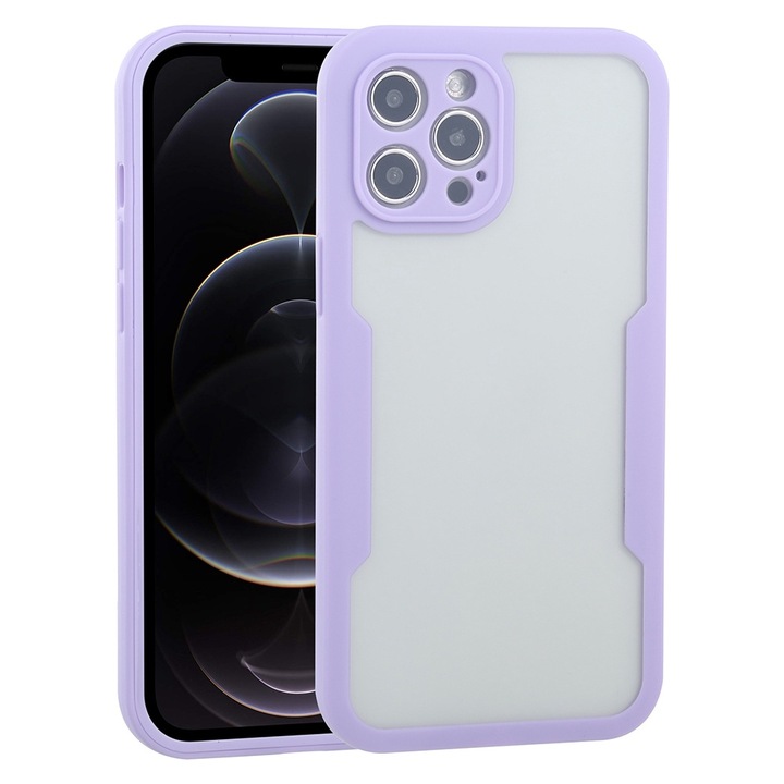 Husa pentru iPhone 12 Pro + Folie, V242, Poliuretan, Purple