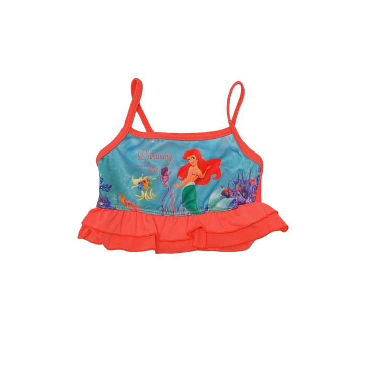 Costum de baie pentru copii Disney Ariel Mica Sirena 26023-A-4 F, Top, 92-98 cm, 2-3 ani, Coral/Albastru