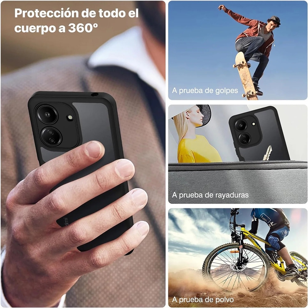 Husa pentru Xiaomi Redmi 13C 4G / Poco C65 + Folie Techsuit ColorVerse 360 Series Black