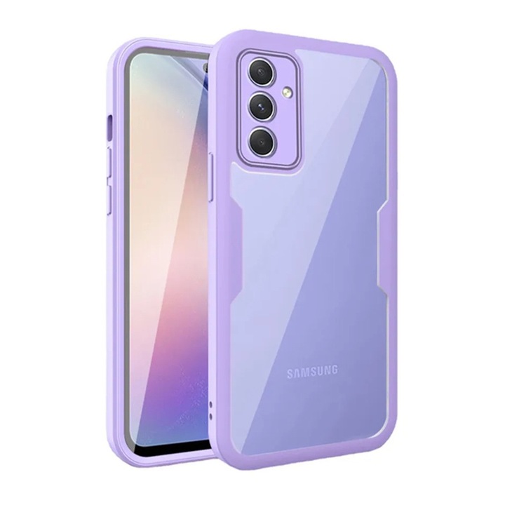 Husa pentru Samsung Galaxy A54 + Folie, V233, Poliuretan, Purple