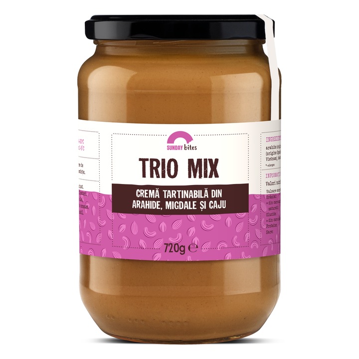 Crema de arahide, migdale si caju, Trio mix, 720g
