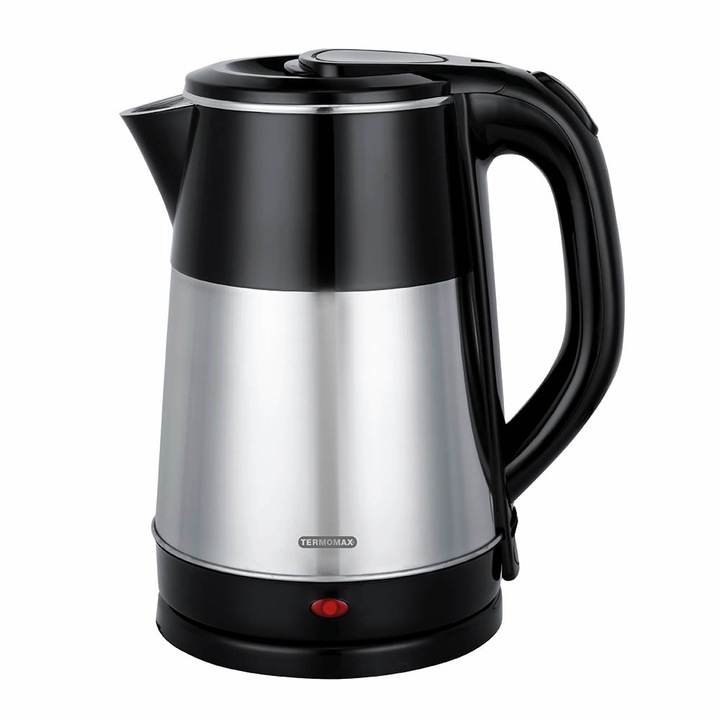 Fierbator electric de apa Smart Pulse R-7815, 1.8 litri, 2000W, Recipient de apa din sticla, Fara BPA, rotatie 360 grade, Visiniu
