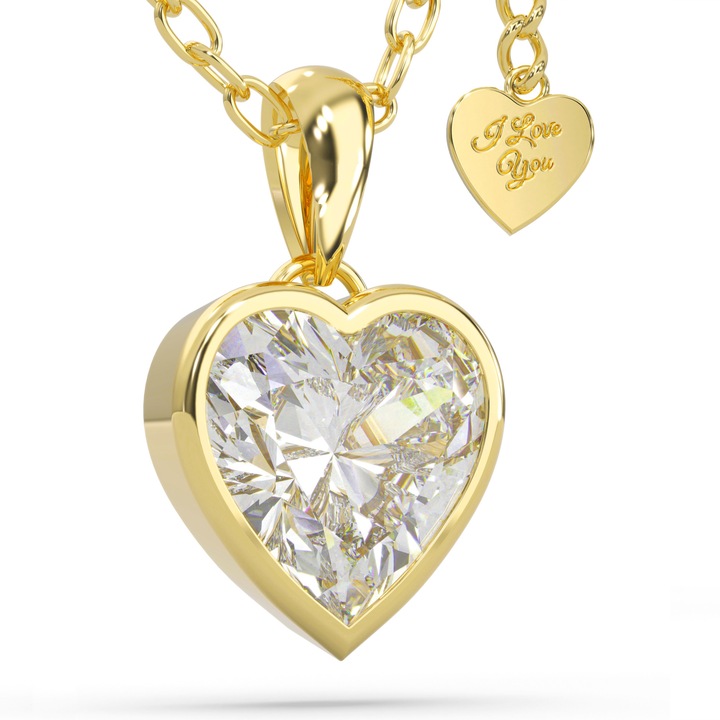 925 Sterling ezüst "Love" nyaklánc, arany színű, ékszerdobozsal, S031 modell