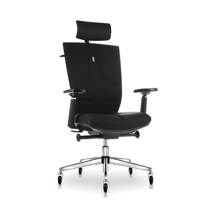 Ergonomikus irodai szék Kulik System, SPACE, Azure, Textil, fekete