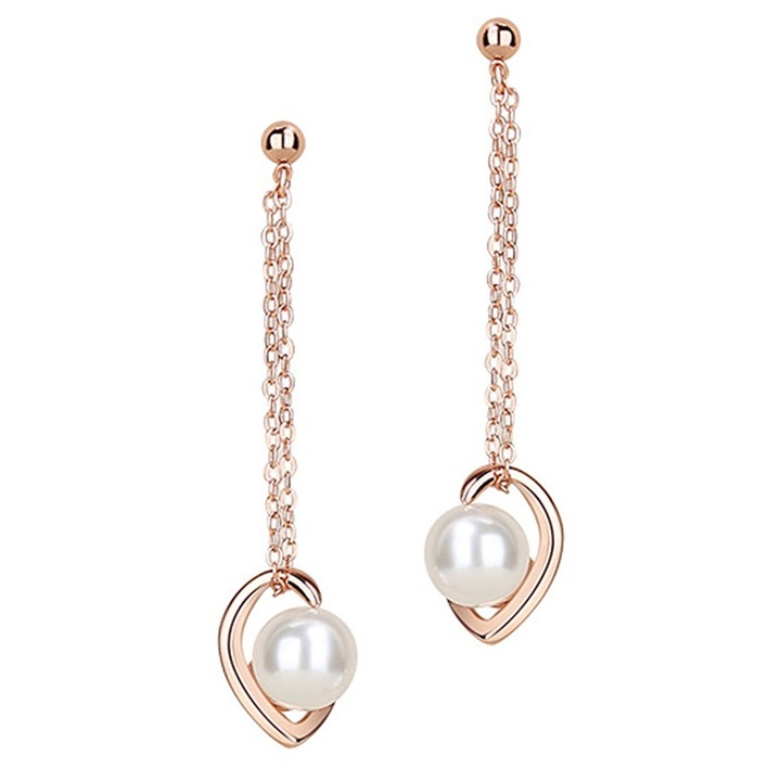 roffie 925 ezüst fülbevaló, gyöngy, lánc, rózsa arany