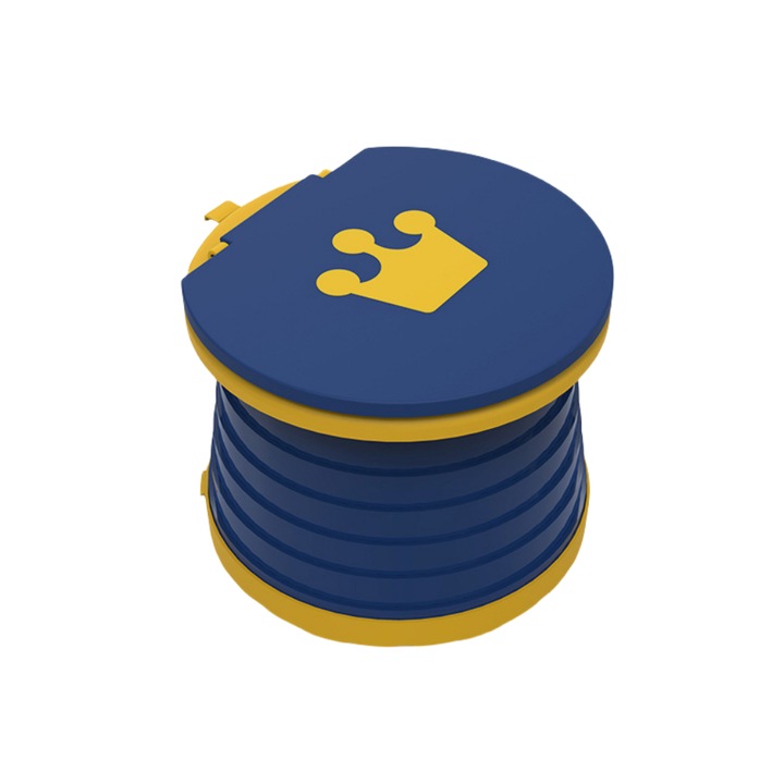 Мултифункционално преносимо гърне, Chigoods, С ергономична седалка и висока облегалка, сгъваемо, Подходящо за обучение на деца, ABS материал, За къмпинг, дейности на открито и на закрито, Тъмносиньо