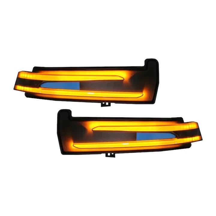 Set 2 Semnalizari Led Oglinda Dinamice, compatibil cu Mercedes Benz A Class W176, B Class W246, E Class W212, CLA C117, GLA, S Class W221, CLS W218, ‎negru afumat