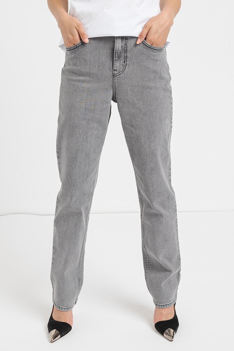 KARL LAGERFELD JEANS, Стеснени дънки със средна талия, Светло сив