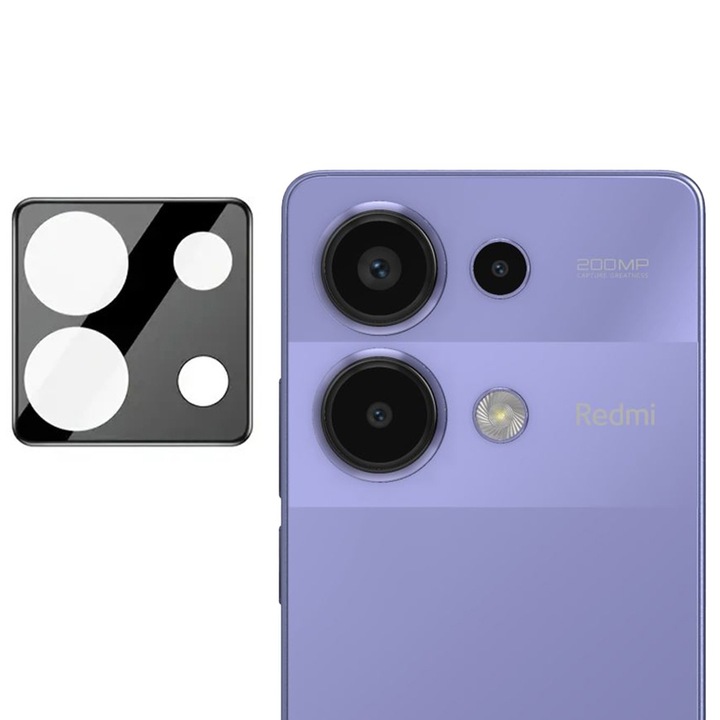 Kamerafólia Xiaomi Redmi Note 13 Pro 4G / Poco M6 Pro 4G-hez, Techsuit teljes kameraüveg, fekete
