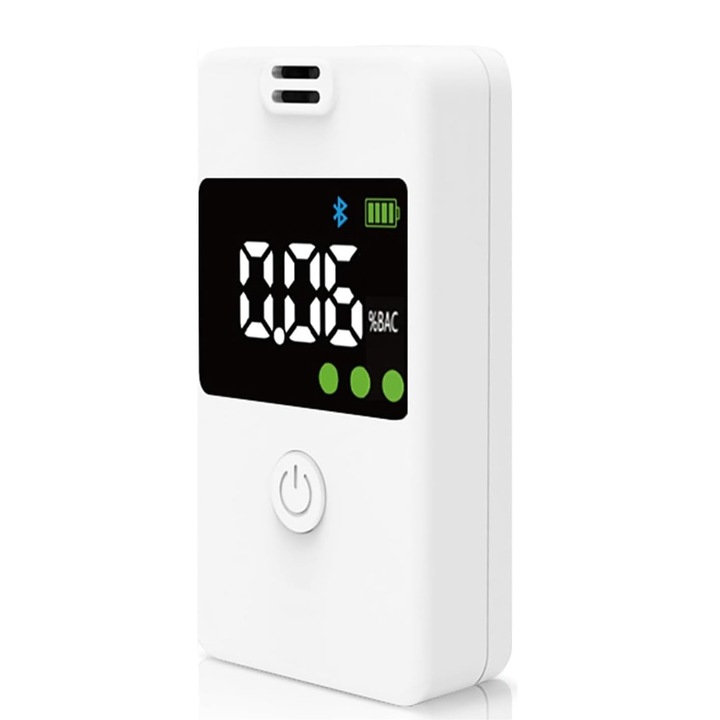 Тестер за алкохол, Latauar, точност 0,005 % BAC, бърз анализ, функция за памет, фалшиво разпознаване на дъха, LCD дисплей