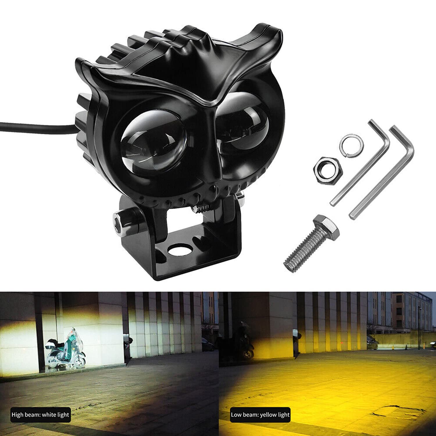 Set 2 de Proiector moto LED, Excitat®, forma de bufnita, 2 moduri