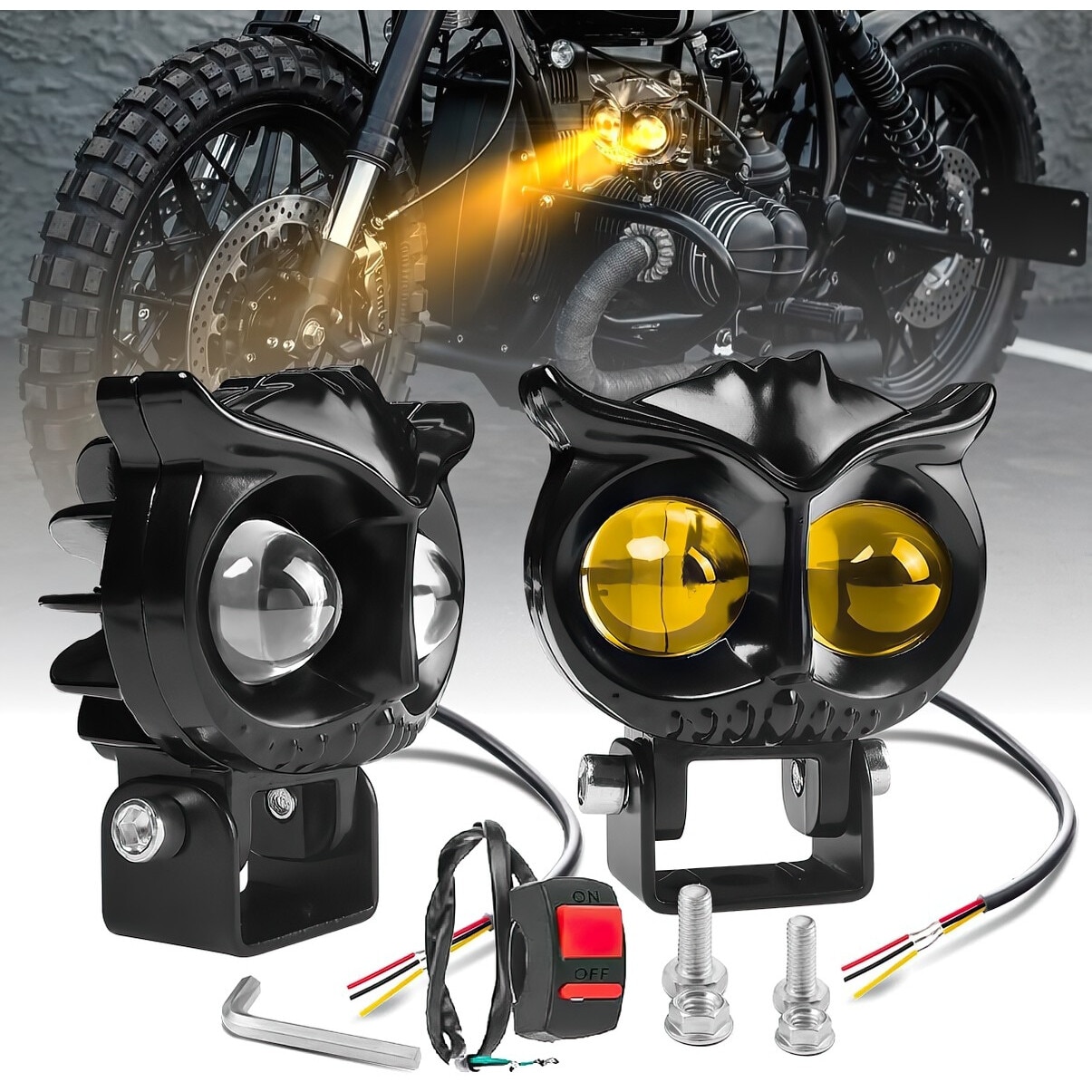 Set 2 de Proiector moto LED, Excitat®, forma de bufnita, 2 moduri
