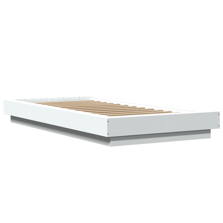 vidaXL fehér szerelt fa ágykeret LED-világítással 90 x 190 cm 20.1 kg 3281147